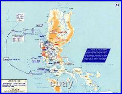 RARE WWII General MacArthur & War Planners Battle of Manila Southern Luzon Map