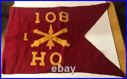 RARE WWII Guidon HQ 1rst Battery, 108 Antiaircraft Artillery Battalion NY