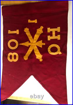 RARE WWII Guidon HQ 1rst Battery, 108 Antiaircraft Artillery Battalion NY