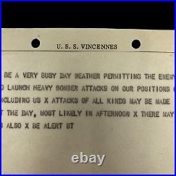 RARE! WWII Japanese OPERATION TEN-GO April 1945 Okinawa USS Vincennes USN Report