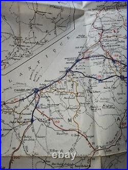 RARE! WWII North African Campaign Bring Back Map Photos Casablanca Tunisian War