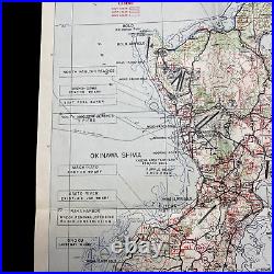 RARE WWII Operation Downfall 1945 Okinawa RESTRICTED Navy and Army Staging Map