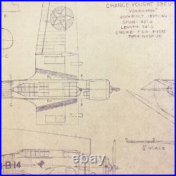 RARE WWII Paint Layout Blueprint USN Vought Vindicator American Carrier Bomber