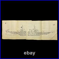 RARE WWII RESTRICTED 1942 U. S. Navy USN Typical Cruiser Blueprint Cross Section