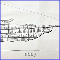 RARE WWII RESTRICTED 1942 U. S. Navy USN Typical Cruiser Blueprint Cross Section