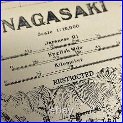 RARE! WWII RESTRICTED Atomic Bombing of Nagasaki 1945 Aerial Target Map Fat Man