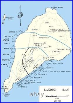 RARE! WWII SECRET Iwo Jima Mount Suribachi Pre-Invasion Aerial Recon Photograph