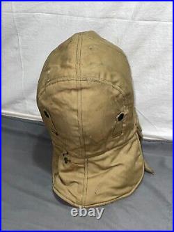 RARE WWII U. S. Sherman tanker tank helmet CVC Liner Tan khaki brown