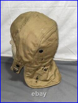 RARE WWII U. S. Sherman tanker tank helmet CVC Liner Tan khaki brown