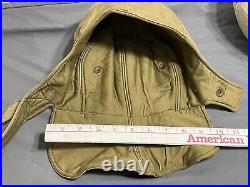 RARE WWII U. S. Sherman tanker tank helmet CVC Liner Tan khaki brown