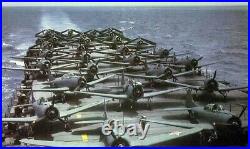 RARE! WWII USS Enterprise Lt. Moore Taroa D-Day Aircraft Aerial Raid Strike