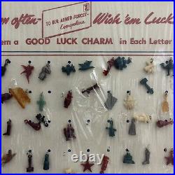 RARE WWII WW2 Write Em Often Military Good Luck Letter Charms Display Ad