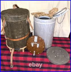 REDUCED! Rare 1940's WWII Swedish Army Hot Food Carrier Backpack/Stool Unused