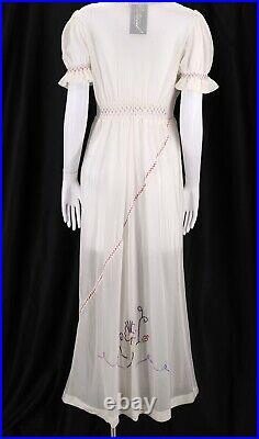 Rare 1940s PARACHUTE SILK WWII era embroidered peasant slip dress vintage 40s