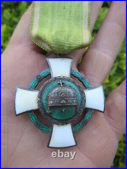 Rare 1942 WWII WW2 Order of the Holy Crown Hungarian Austro-Hungary War Medal