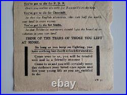 Rare 1944 Ww2 Propaganda Leaflet Death Awaits Him Wwii U. S. War Germany Army
