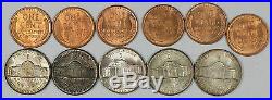 Rare 1945 Vtg Original Sealed Bag Silver Coins WWII Era US Mint Set +1944 (GH)