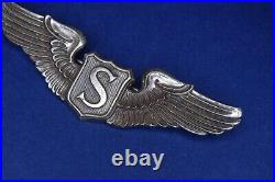 Rare Authentic WWII Service Pilot Wing U. S. Army Air Forces Sterling NS Meyer