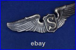 Rare Authentic WWII Service Pilot Wing U. S. Army Air Forces Sterling Silver
