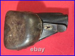 Rare! Baby Nambu Holster Ww2 Japanese Leather Clam Shell