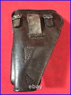 Rare! Baby Nambu Holster Ww2 Japanese Leather Clam Shell