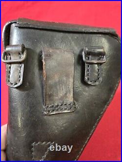 Rare! Baby Nambu Holster Ww2 Japanese Leather Clam Shell