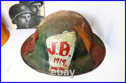 Rare Battlefield Ww1 And Ww2 Helmets With Trench Art Design