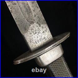 Rare Cut Down WWI US Patton Sword Saber To WWII Fighting Knife 1914 SA Marked