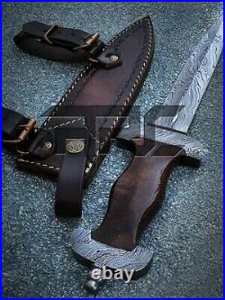 Rare Handmade Wwii German Ss Forged Damascus Steel Dagger Knife Wood Handle