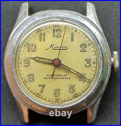 Rare Minerva WW2 Watch Tropical Dial Patina Military ALL ORIGINAL serviced