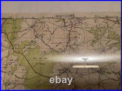 Rare Original 1943 US WWII Map of Bastone Battle of the Bulge