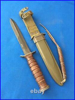 Rare Original 7 gr. WWII US M3 Case BD MK M8 BMCO scabbard Trench Fighting Knife