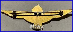 Rare Original Hungarian Pilot Wings Badge Gold Officers Berann Budapest Ww2