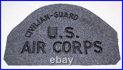 Rare Original Large Wool Felt Ww2 Air Corps Civilian Guard Force Patch Error