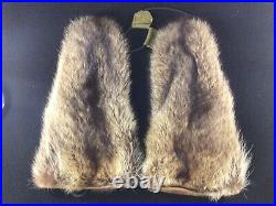 Rare Original Vintage Wwii Air Corp Arctic Wolf Fur Mittens Extreme Cold
