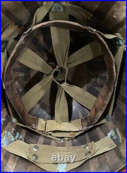 Rare Original WW2 39th Infantry Regiment Painted Officers Helmet