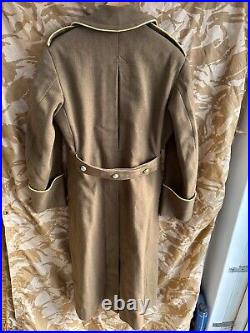 Rare Original WW2 British Army Officers Greatcoat Yellow Piping 38 Chest
