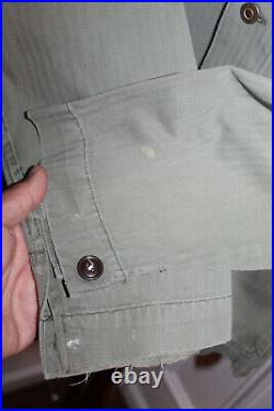 Rare Original WW2 U. S. Marine Corps M1941 HBT Tunic/Shirt withStenciled Name & Rank