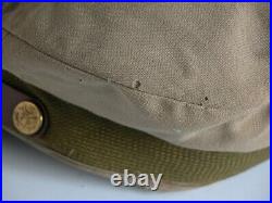 Rare Original WW2 US Army Air Forces Real Crusher Khaki Visor Cap w Short Bill