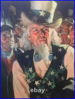 Rare Original WW2 WWII Uncle Sam Poster JW Schlaikjer Art JB Simpson Uniforms