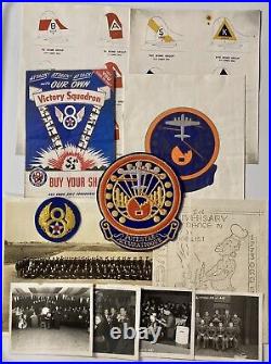 Rare Original WWII 379th Bomb Group USAAF English Made Patches & Papers Grouping
