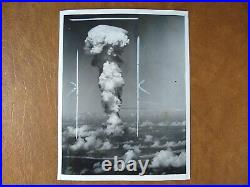 Rare Original WWII Atomic Cloud Photograph, Authentic WW2 Atomic Explosion Cloud