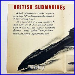 Rare Original WWII British Submarines Identification Poster Navy Intelligence