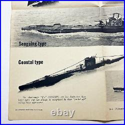 Rare Original WWII British Submarines Identification Poster Navy Intelligence