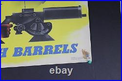 Rare Original WWII Give Em Both Barrels Production Poster Jean Carlu 15x20 WW2