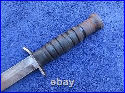 Rare Original Ww2 Early M3 Knife Dagger And Sheath Made By Pal