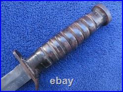 Rare Original Ww2 Early M3 Knife Dagger And Sheath Utica Blade Marked