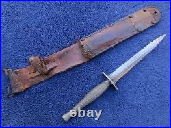 Rare Original Ww2 Usmc Raider Knife Dagger Stiletto And Leather M6 Milsco Sheath