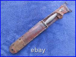 Rare Original Ww2 Usmc Raider Knife Dagger Stiletto And Leather M6 Milsco Sheath