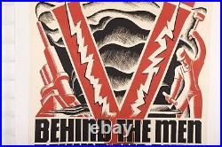 Rare Original Wwii Bonneville Power Dam Oregon War Propaganda Advertising Poster